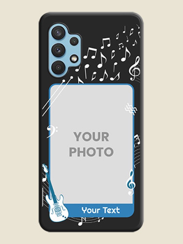 Custom Musical Theme Design with Text on Photo on Space Black Soft Matte Mobile Case - Galaxy A32 4G - alternate view