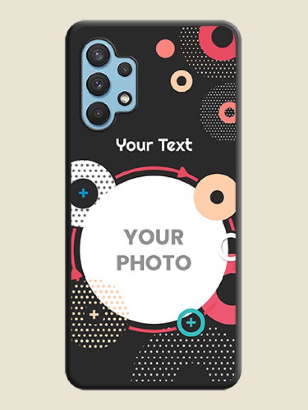Custom Multicoloured Round Image on Personalised Space Black Soft Matte Cases - Galaxy A32 4G - alternate view