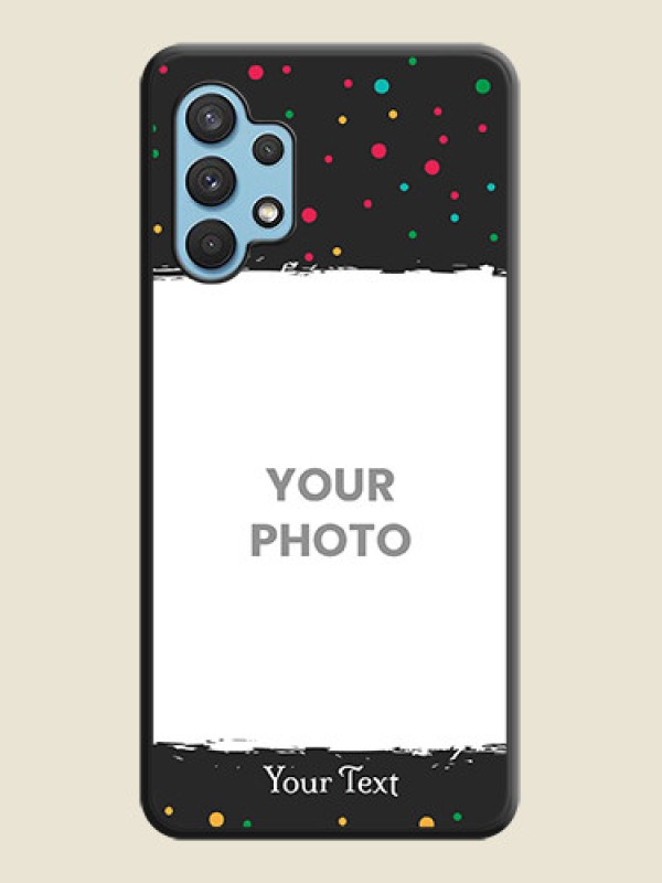 Custom Multicolor Dotted Pattern with Text on Space Black Custom Soft Matte Phone Back Cover - Galaxy A32 4G - alternate view