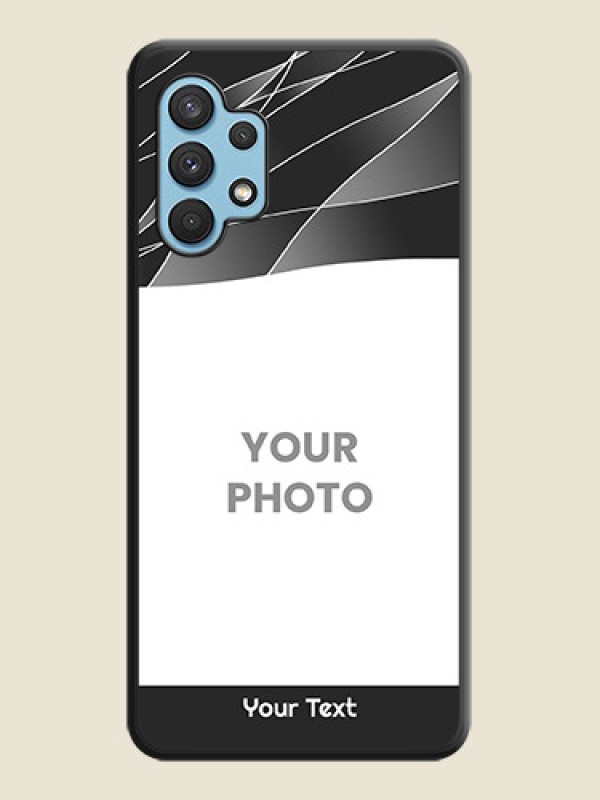 Custom Mixed Wave Lines on Photo on Space Black Soft Matte Mobile Cover - Galaxy A32 4G - alternate view