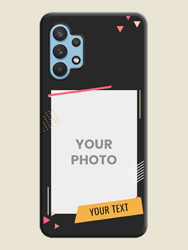 Custom Photo Frame with Triangle Small Dots on Photo on Space Black Soft Matte Back Cover - Galaxy A32 4G - alternate view