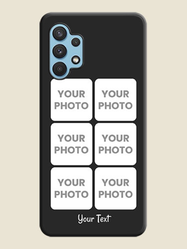 Custom Floral Art with 6 Image Holder on Photo on Space Black Soft Matte Mobile Case - Galaxy A32 4G - alternate view