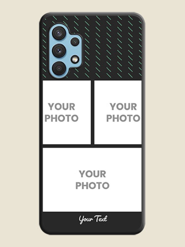 Custom Cross Dotted Pattern with 2 Image Holder  on Personalised Space Black Soft Matte Cases - Galaxy A32 4G - alternate view