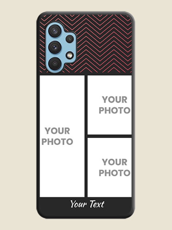 Custom Wave Pattern with 3 Image Holder on Space Black Custom Soft Matte Back Cover - Galaxy A32 4G - alternate view