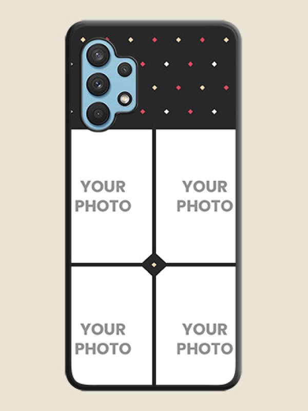Custom Multicolor Dotted Pattern with 4 Image Holder on Space Black Custom Soft Matte Phone Cases - Galaxy A32 4G - alternate view
