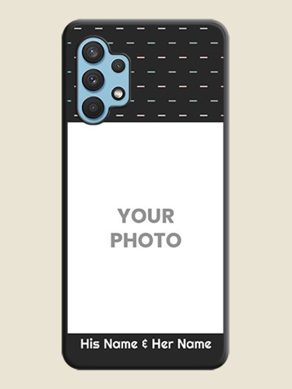 Custom Line Pattern Design with Text on Space Black Custom Soft Matte Phone Back Cover - Galaxy A32 4G - alternate view