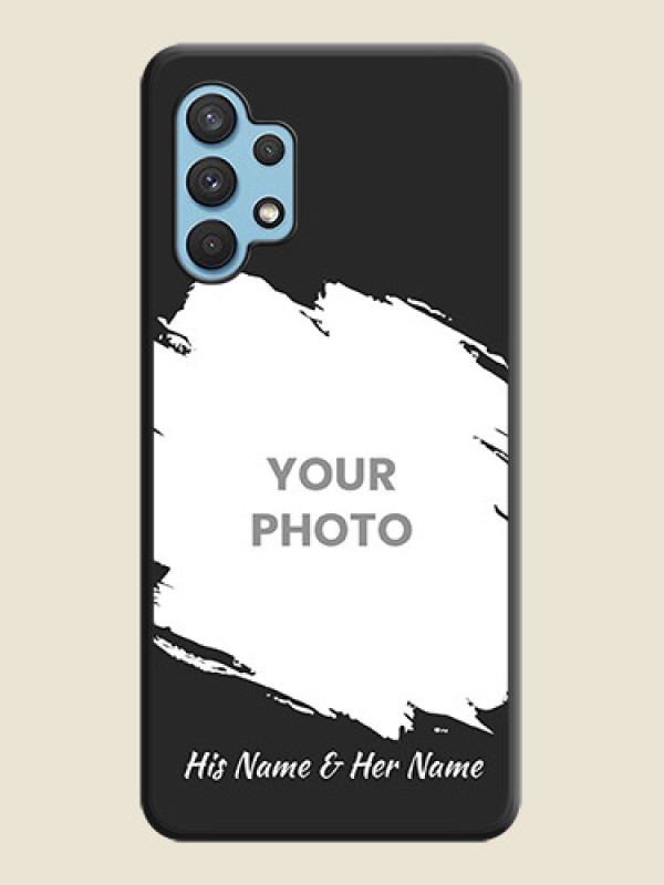 Custom Grunge Brush Strokes on Photo on Space Black Soft Matte Back Cover - Galaxy A32 4G - alternate view