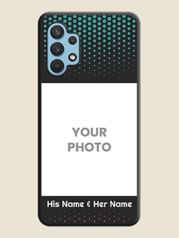 Custom Faded Dots with Grunge Photo Frame and Text on Space Black Custom Soft Matte Phone Cases - Galaxy A32 4G - alternate view