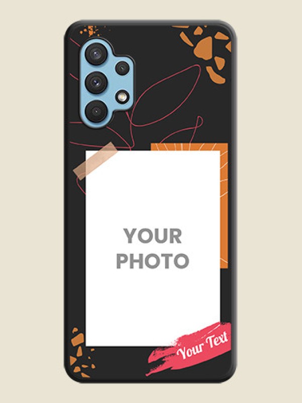 Custom Orange Photo Frame on Space Black Custom Soft Matte Phone Back Cover - Galaxy A32 4G - alternate view
