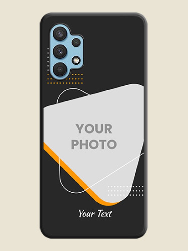 Custom Yellow Triangle on Photo on Space Black Soft Matte Phone Cover - Galaxy A32 4G - alternate view