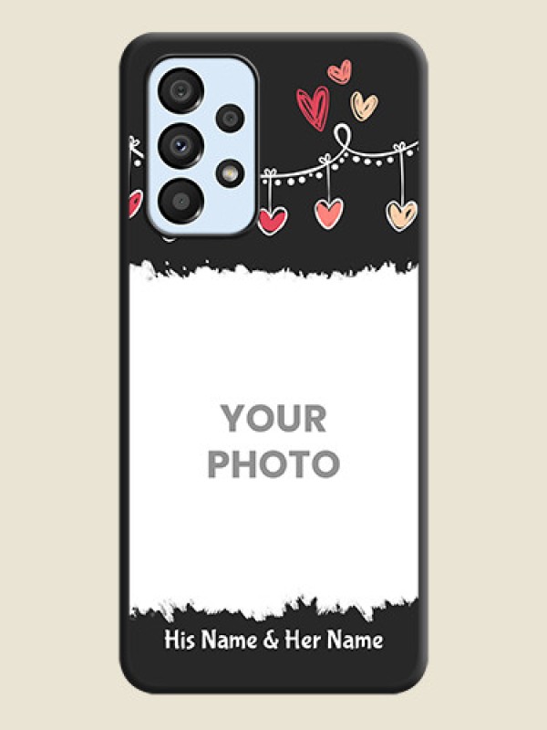 Custom Pink Love Hangings with Name on Space Black Custom Soft Matte Phone Cases - Galaxy A33 5G - alternate view