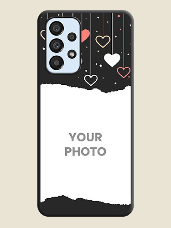 Custom Love Hangings with Splash Wave Picture on Space Black Custom Soft Matte Phone Back Cover - Galaxy A33 5G - alternate view
