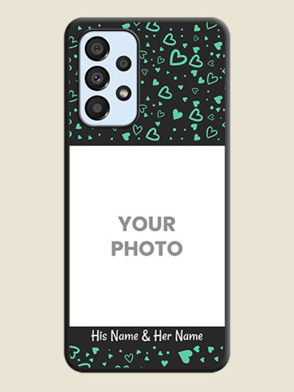 Custom Sea Green Indefinite Love Pattern on Photo on Space Black Soft Matte Mobile Cover - Galaxy A33 5G - alternate view