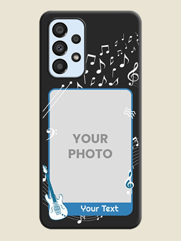 Custom Musical Theme Design with Text on Photo on Space Black Soft Matte Mobile Case - Galaxy A33 5G - alternate view