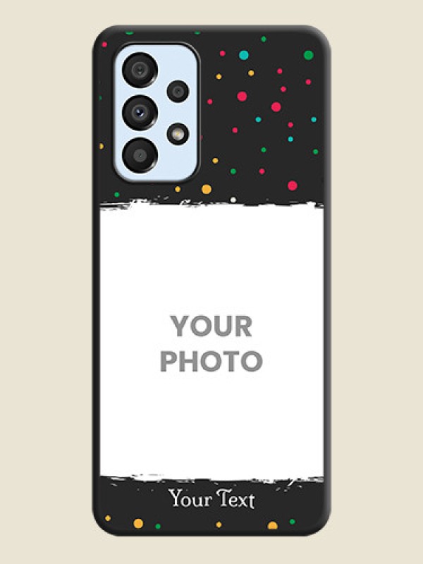 Custom Multicolor Dotted Pattern with Text on Space Black Custom Soft Matte Phone Back Cover - Galaxy A33 5G - alternate view