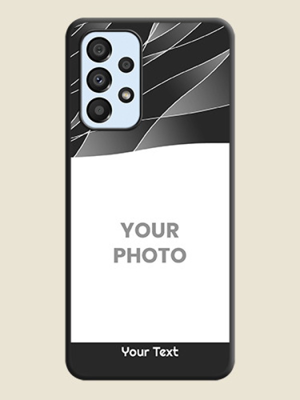 Custom Mixed Wave Lines on Photo on Space Black Soft Matte Mobile Cover - Galaxy A33 5G - alternate view