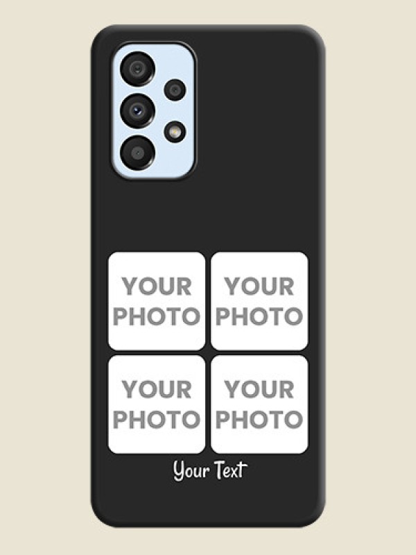 Custom Floral Art with 6 Image Holder on Photo on Space Black Soft Matte Mobile Case - Galaxy A33 5G - alternate view