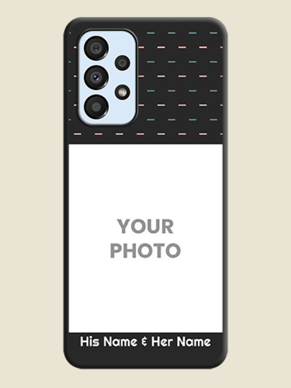 Custom Line Pattern Design with Text on Space Black Custom Soft Matte Phone Back Cover - Galaxy A33 5G - alternate view