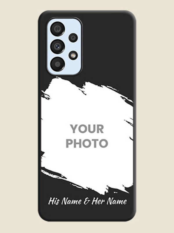 Custom Grunge Brush Strokes on Photo on Space Black Soft Matte Back Cover - Galaxy A33 5G - alternate view