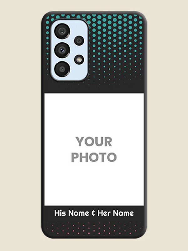 Custom Faded Dots with Grunge Photo Frame and Text on Space Black Custom Soft Matte Phone Cases - Galaxy A33 5G - alternate view