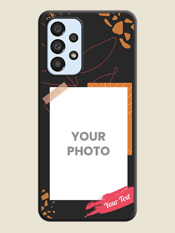 Custom Orange Photo Frame on Space Black Custom Soft Matte Phone Back Cover - Galaxy A33 5G - alternate view