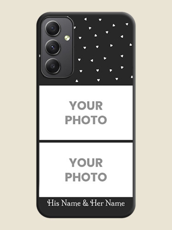 Custom Miniature Love Symbols with Name on Space Black Custom Soft Matte Back Cover - Galaxy A34 5G - alternate view