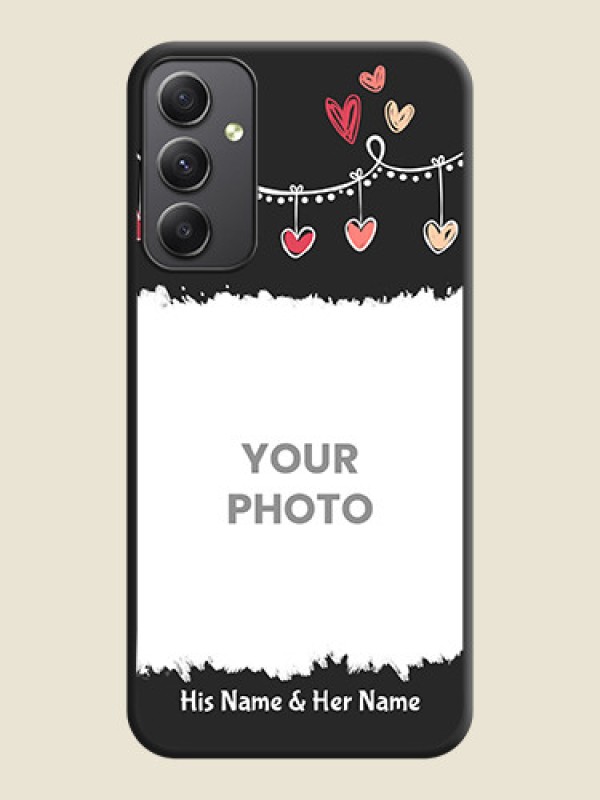 Custom Pink Love Hangings with Name on Space Black Custom Soft Matte Phone Cases - Galaxy A34 5G - alternate view