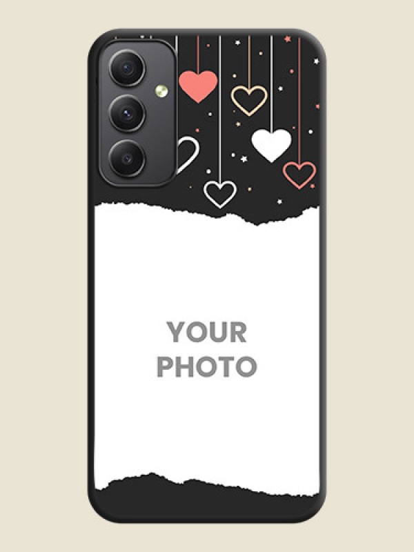 Custom Love Hangings with Splash Wave Picture on Space Black Custom Soft Matte Phone Back Cover - Galaxy A34 5G - alternate view
