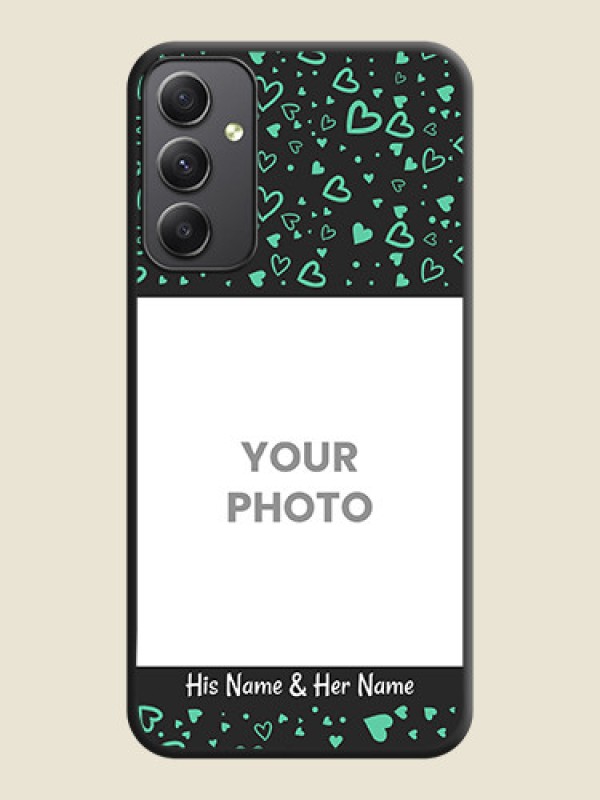 Custom Sea Green Indefinite Love Pattern on Photo on Space Black Soft Matte Mobile Cover - Galaxy A34 5G - alternate view