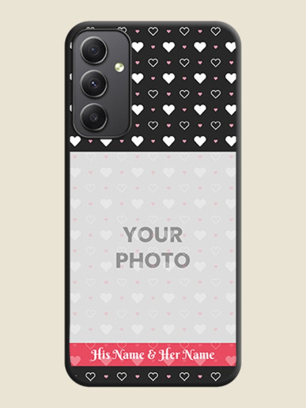 Custom White Color Love Symbols with Text Design on Photo on Space Black Soft Matte Phone Cover - Galaxy A34 5G - alternate view