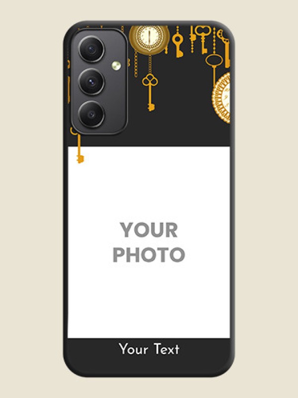 Custom Decorative Design with Text on Space Black Custom Soft Matte Back Cover - Galaxy A34 5G - alternate view