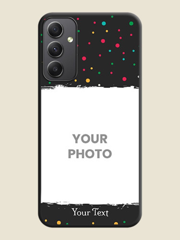 Custom Multicolor Dotted Pattern with Text on Space Black Custom Soft Matte Phone Back Cover - Galaxy A34 5G - alternate view