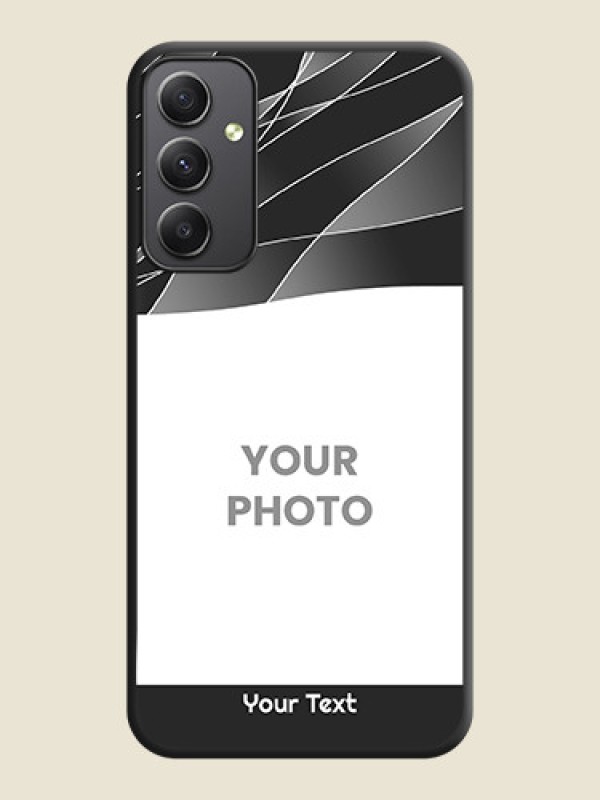 Custom Mixed Wave Lines on Photo on Space Black Soft Matte Mobile Cover - Galaxy A34 5G - alternate view