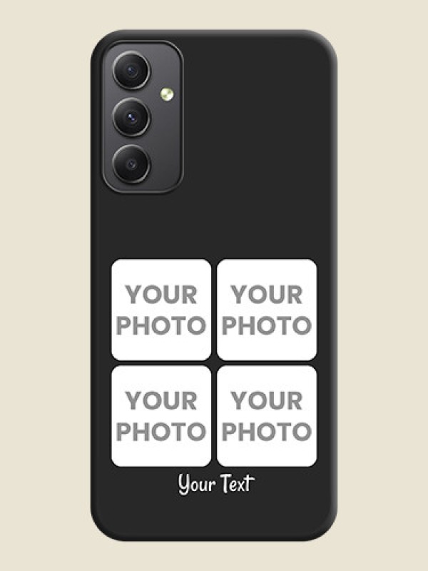 Custom Floral Art with 6 Image Holder on Photo on Space Black Soft Matte Mobile Case - Galaxy A34 5G - alternate view