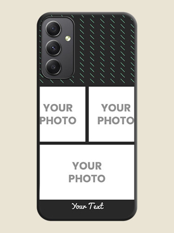 Custom Cross Dotted Pattern with 2 Image Holder  on Personalised Space Black Soft Matte Cases - Galaxy A34 5G - alternate view