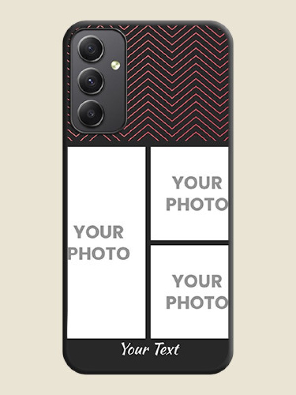 Custom Wave Pattern with 3 Image Holder on Space Black Custom Soft Matte Back Cover - Galaxy A34 5G - alternate view