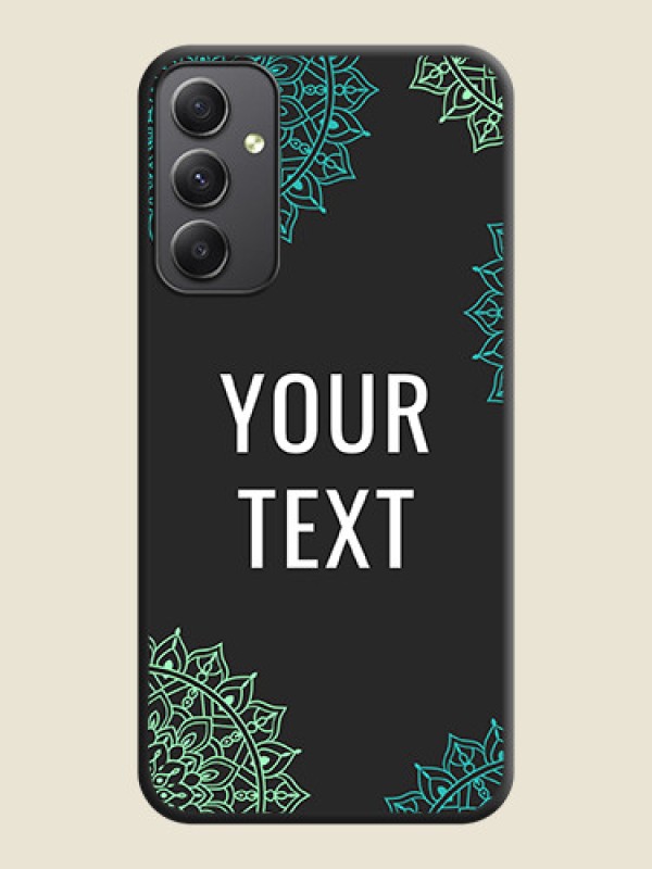 Custom Your Name with Floral Design on Space Black Custom Soft Matte Back Cover - Galaxy A34 5G - alternate view