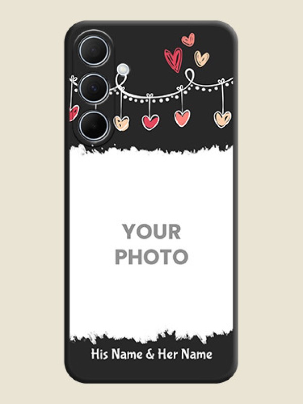 Custom Pink Love Hangings with Name on Space Black Custom Soft Matte Phone Cases - Galaxy A35 5G - alternate view