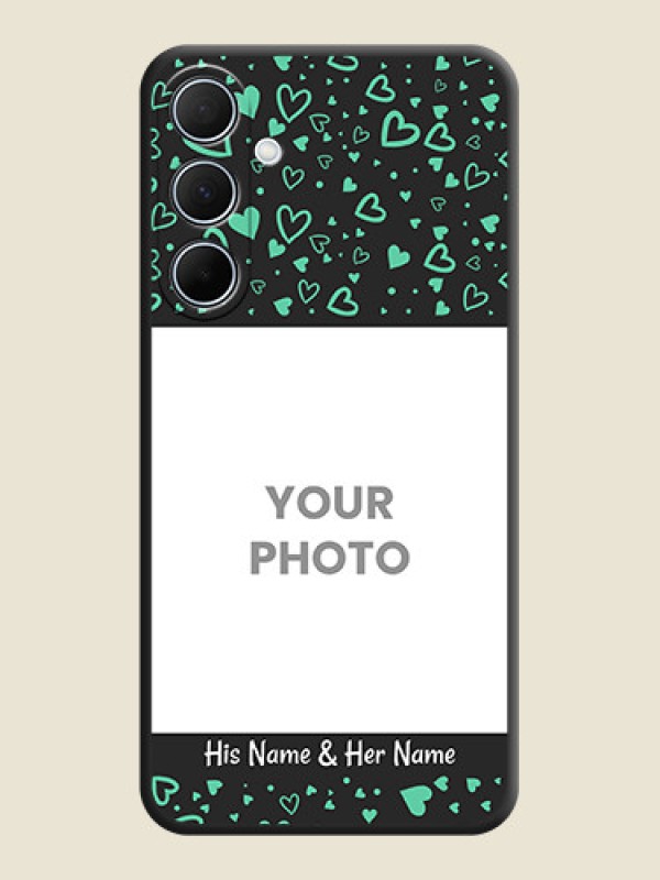 Custom Sea Green Indefinite Love Pattern - Photo on Space Black Soft Matte Mobile Cover - Galaxy A35 5G - alternate view