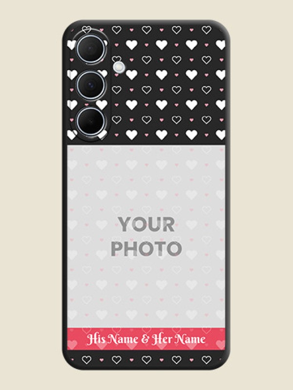 Custom White Color Love Symbols with Text Design - Photo on Space Black Soft Matte Phone Cover - Galaxy A35 5G - alternate view
