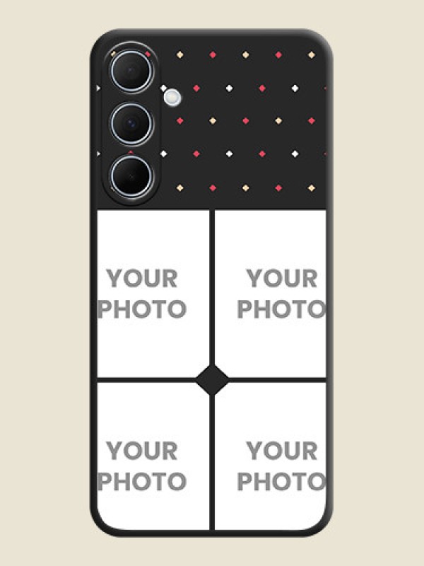 Custom Multicolor Dotted Pattern with 4 Image Holder on Space Black Custom Soft Matte Phone Cases - Galaxy A35 5G - alternate view