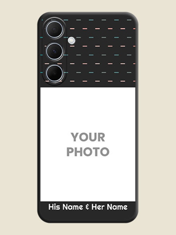 Custom Line Pattern Design with Text on Space Black Custom Soft Matte Phone Back Cover - Galaxy A35 5G - alternate view