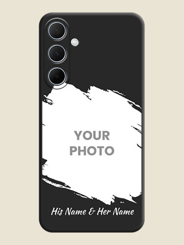 Custom Grunge Brush Strokes - Photo on Space Black Soft Matte Back Cover - Galaxy A35 5G - alternate view