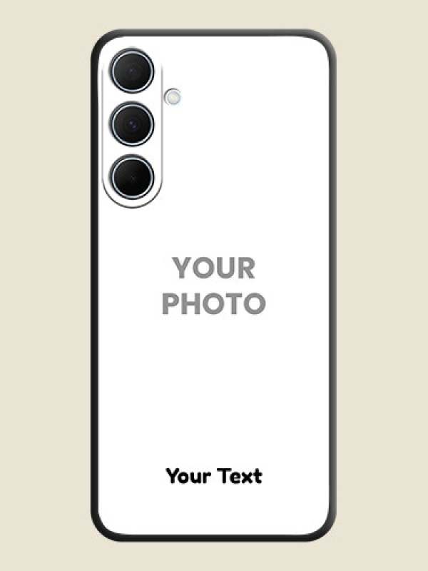 Custom Full Single Pic Upload With Text On Space Black Personalized Soft Matte Phone Covers - Galaxy A35 5G - alternate view