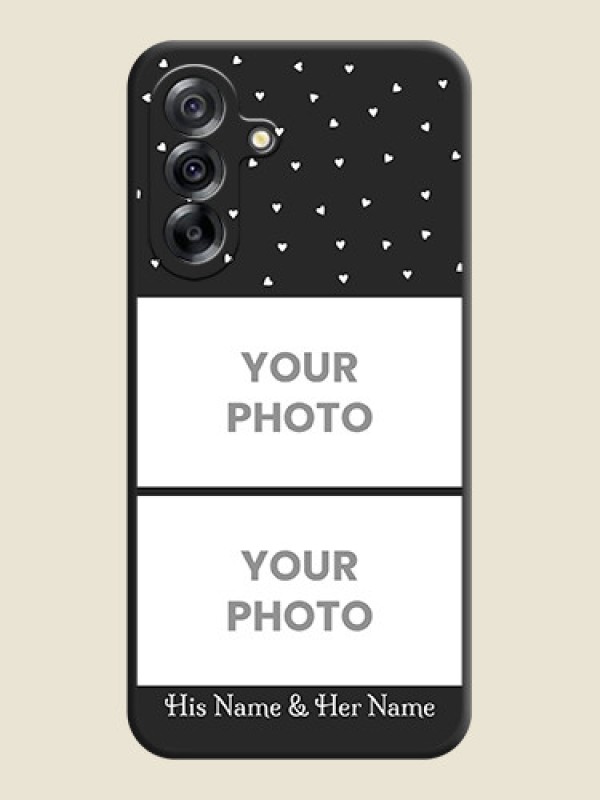 Custom Miniature Love Symbols with Name On Space Black Custom Soft Matte Mobile Back Cover - Samsung Galaxy A36 5G - alternate view