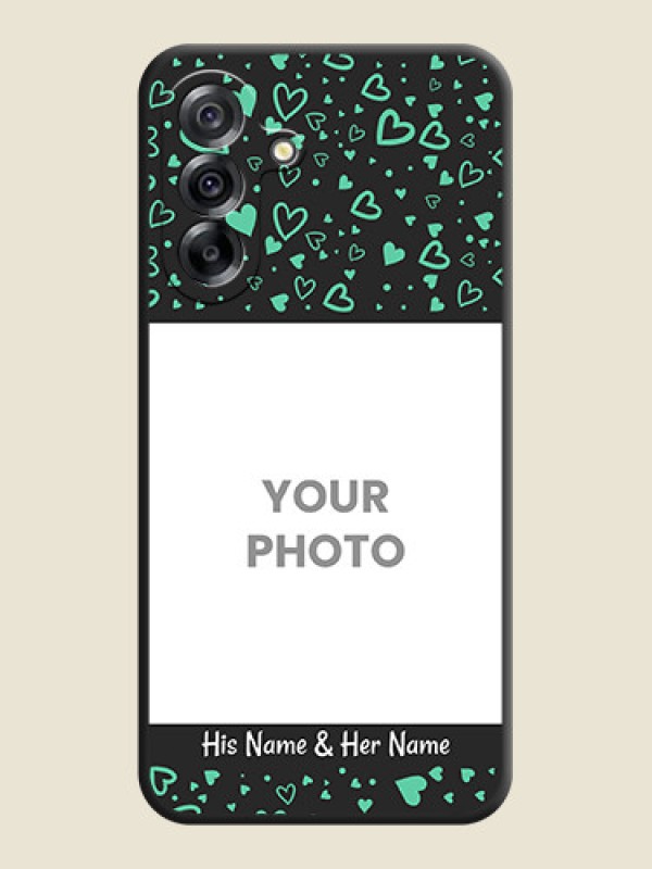 Custom Sea Green Indefinite Love Pattern on Photo On Space Black Custom Soft Matte Mobile Back Cover - Samsung Galaxy A36 5G - alternate view