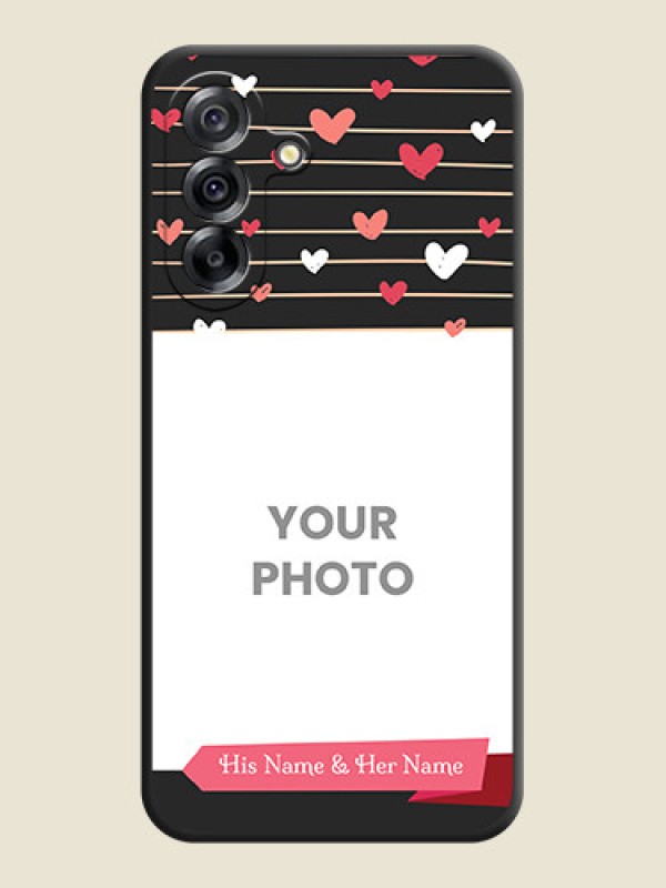 Custom Love Pattern with Name on Pink Ribbon on Photo On Space Black Custom Soft Matte Mobile Back Cover - Samsung Galaxy A36 5G - alternate view