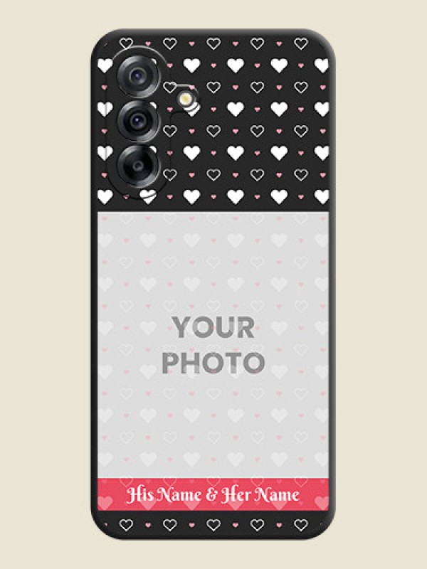 Custom White Color Love Symbols with Text Design on Photo On Space Black Custom Soft Matte Mobile Back Cover - Samsung Galaxy A36 5G - alternate view