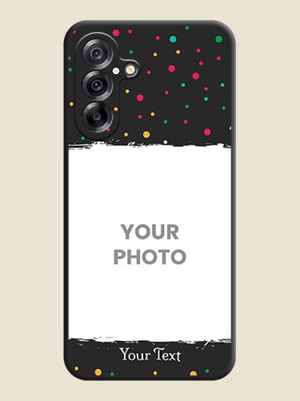 Custom Multicolor Dotted Pattern with Text On Space Black Custom Soft Matte Mobile Back Cover - Samsung Galaxy A36 5G - alternate view