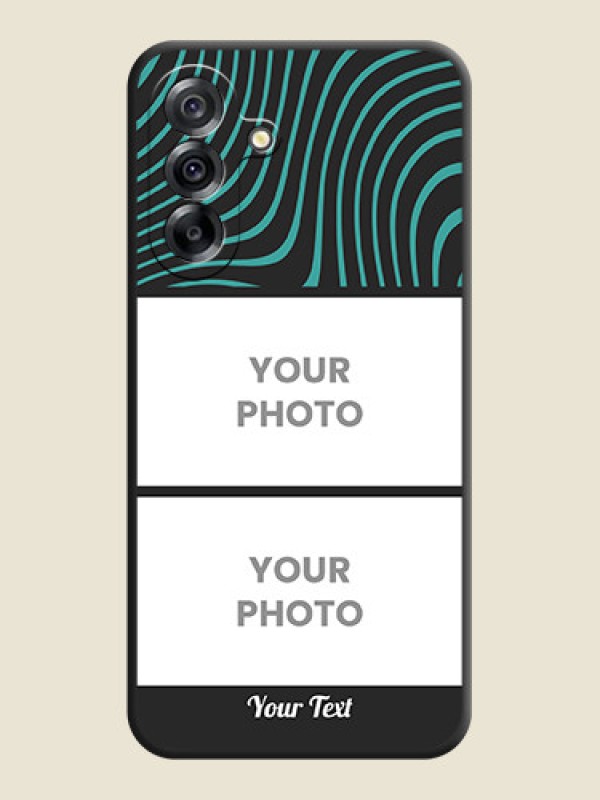 Custom Wave Pattern with 2 Image Holder On Space Black Custom Soft Matte Mobile Back Cover - Samsung Galaxy A36 5G - alternate view